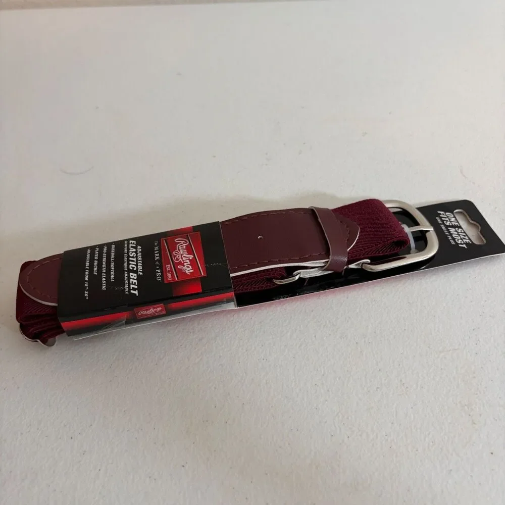 Rawlings Baseball Belt Maroon Adjustable Elastic 18